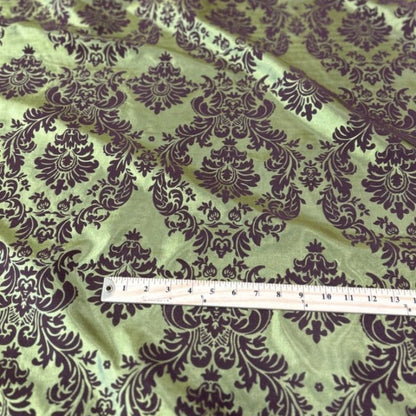 Flocked Damask Taffeta Fabric