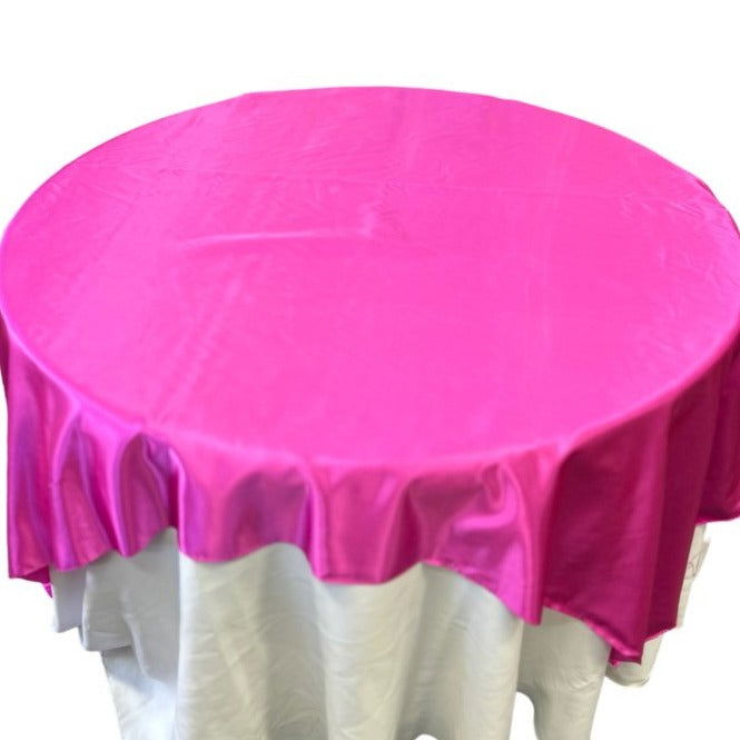 Fuchsia Table Overlay Satin 58 X 58 Inches - New Star Fabrics