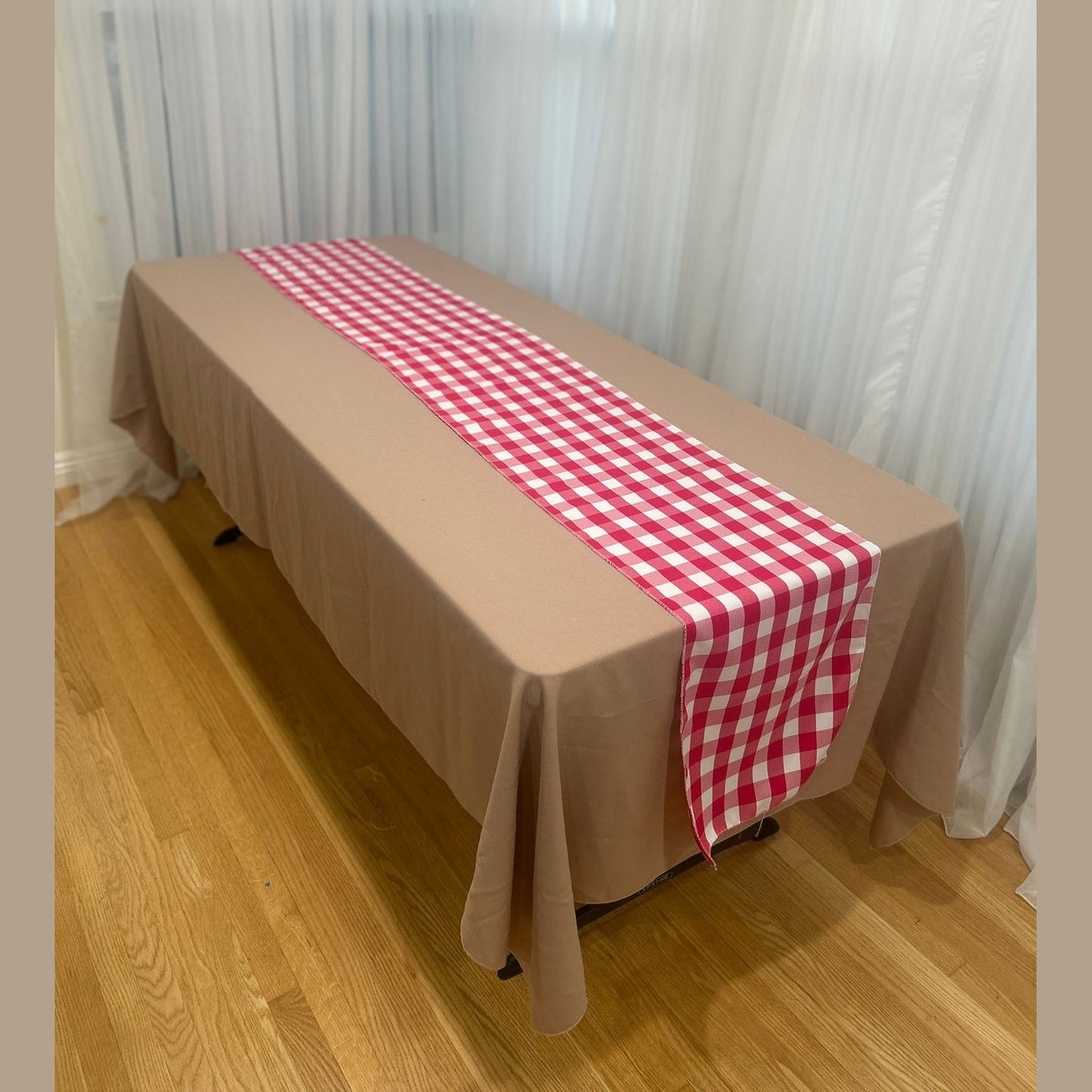 Polyester Buffalo Plaid Checkered Table Runner 14 Inches by 108 Inches