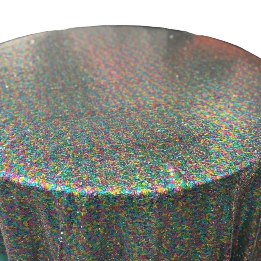 Glitz Sequin Tablecloth 90'' Round - New Star Fabrics