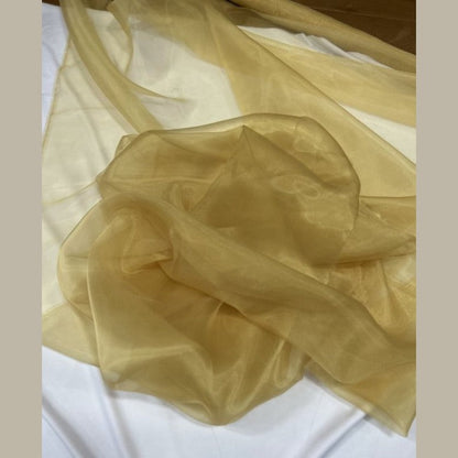 Gold Crystal Organza Fabric by the yard - New Star Fabrics
