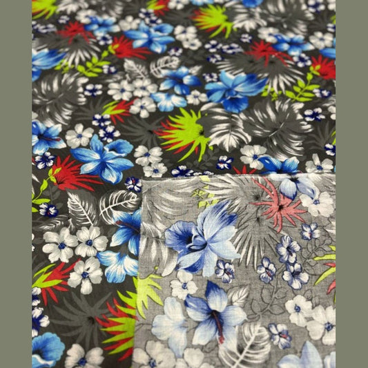 Hawaiian Print Poly Cotton Fabric  by the yard - New Star Fabrics