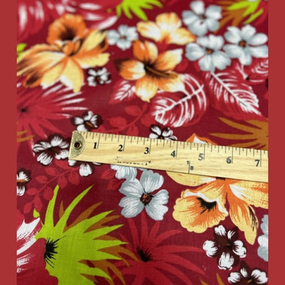 Hawaiian Print Poly Cotton Fabric  by the yard - New Star Fabrics