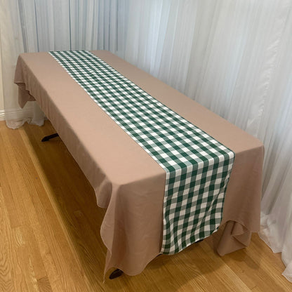 Polyester Buffalo Plaid Checkered Table Runner 14 Inches by 108 Inches