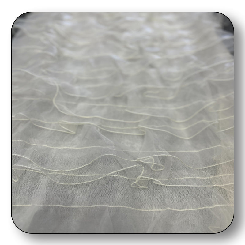 Ruffle Organza Fabric Mesh - Sold by the Yard