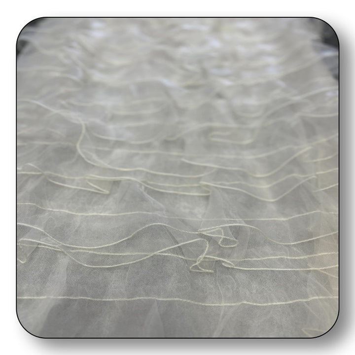 Ruffle Organza Fabric Mesh - Sold by the Yard