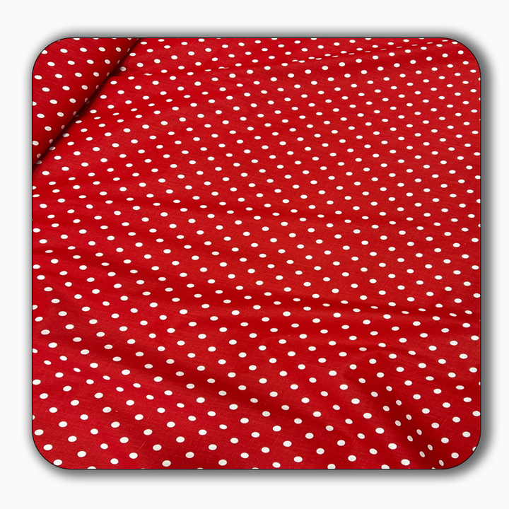 Small Polka Dot Poly Cotton Fabric - Sold by the Yard
