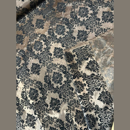 Flocked Damask Taffeta Fabric