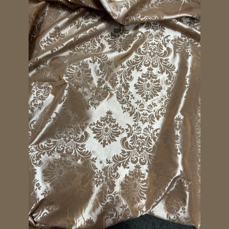 Flocked Damask Taffeta Fabric