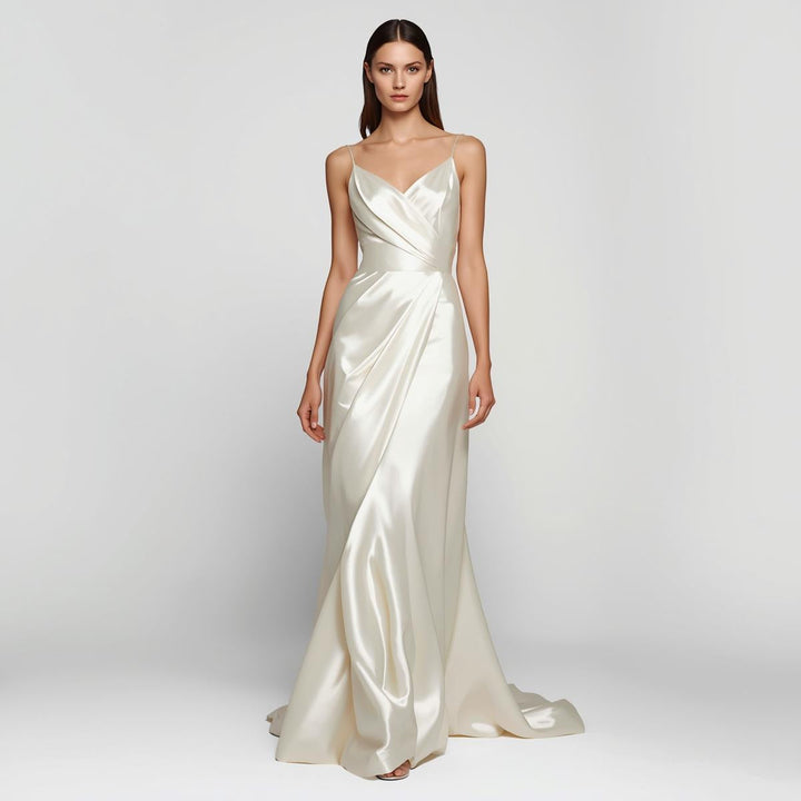 Polyester Wholesale White Satin Roll – 50 Yards Continuous Piece | Glossy, Smooth Draping for Weddings, Events & Décor | Free Shipping