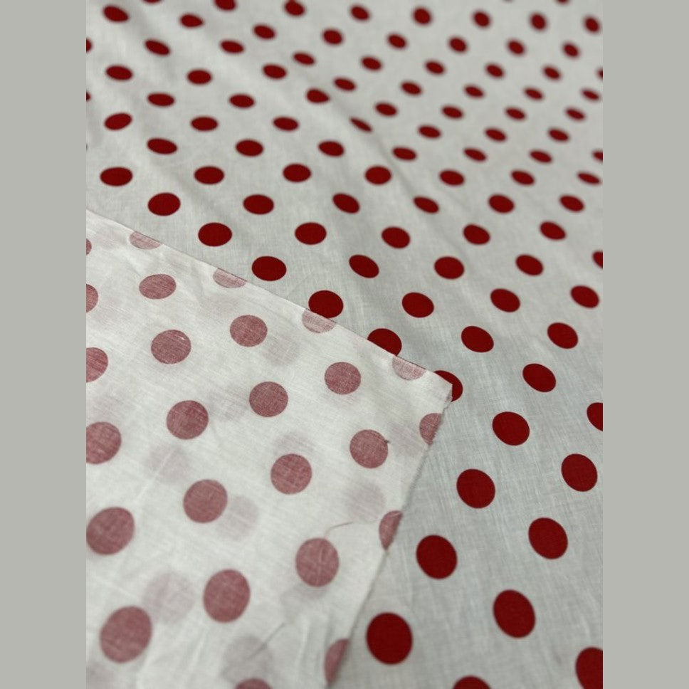 Polk Dot One Inch Print Poly Cotton Fabric  by the yard - New Star Fabrics