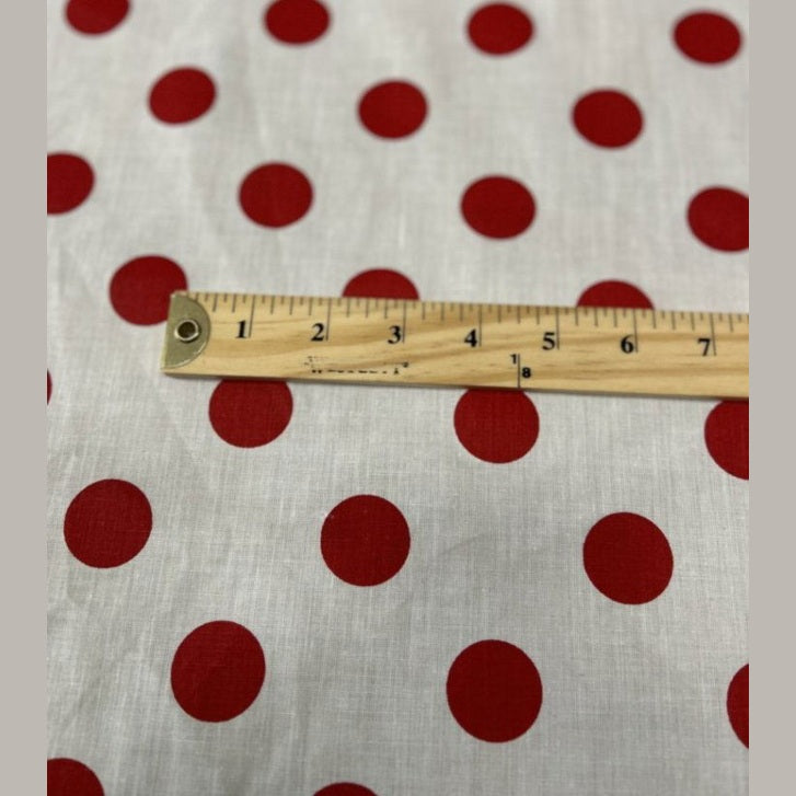 Polk Dot One Inch Print Poly Cotton Fabric  by the yard - New Star Fabrics