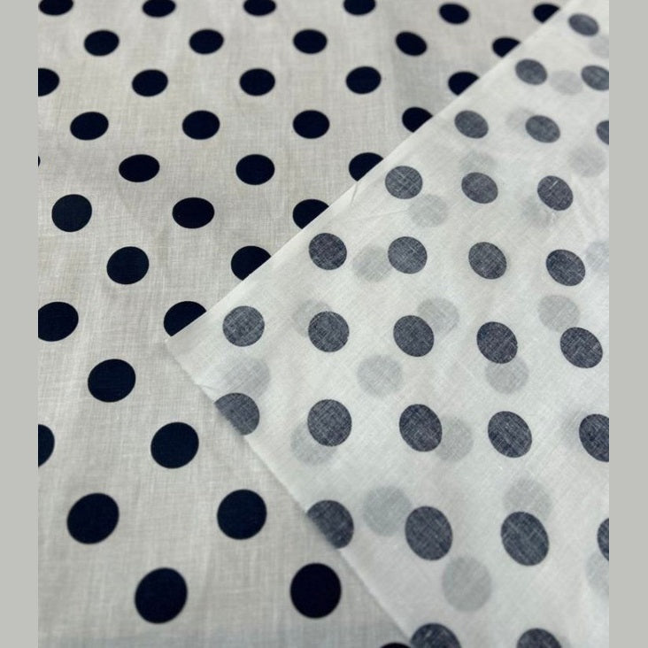 Polk Dot One Inch Print Poly Cotton Fabric  by the yard - New Star Fabrics