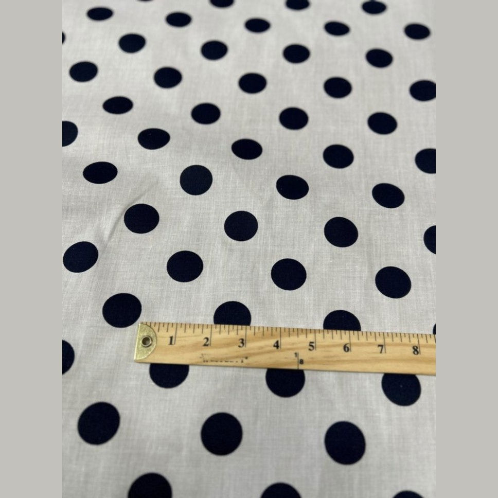 Polk Dot One Inch Print Poly Cotton Fabric  by the yard - New Star Fabrics