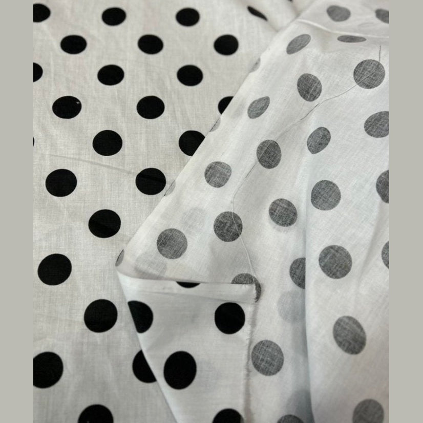 Polk Dot One Inch Print Poly Cotton Fabric  by the yard - New Star Fabrics