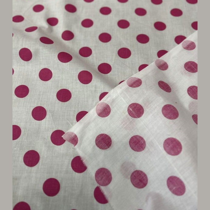 Polk Dot One Inch Print Poly Cotton Fabric  by the yard - New Star Fabrics