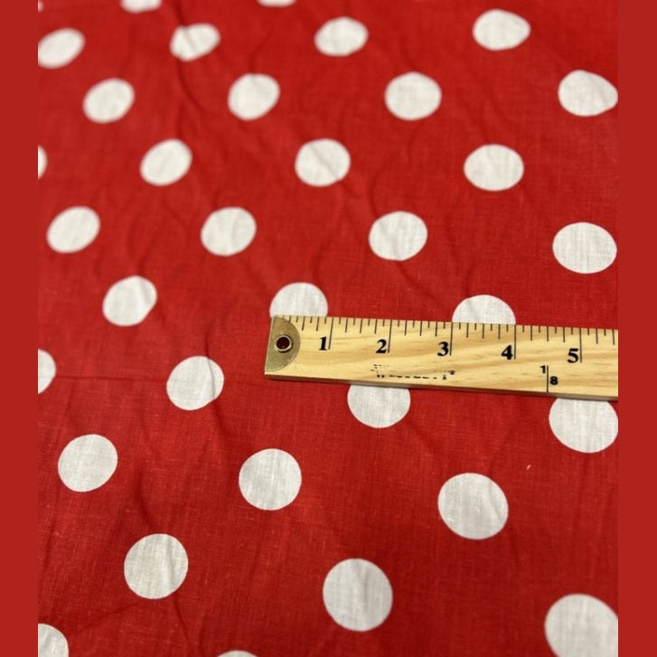 Polk Dot One Inch Print Poly Cotton Fabric  by the yard - New Star Fabrics