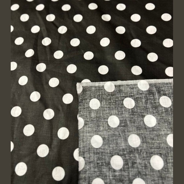 Polk Dot One Inch Print Poly Cotton Fabric  by the yard - New Star Fabrics