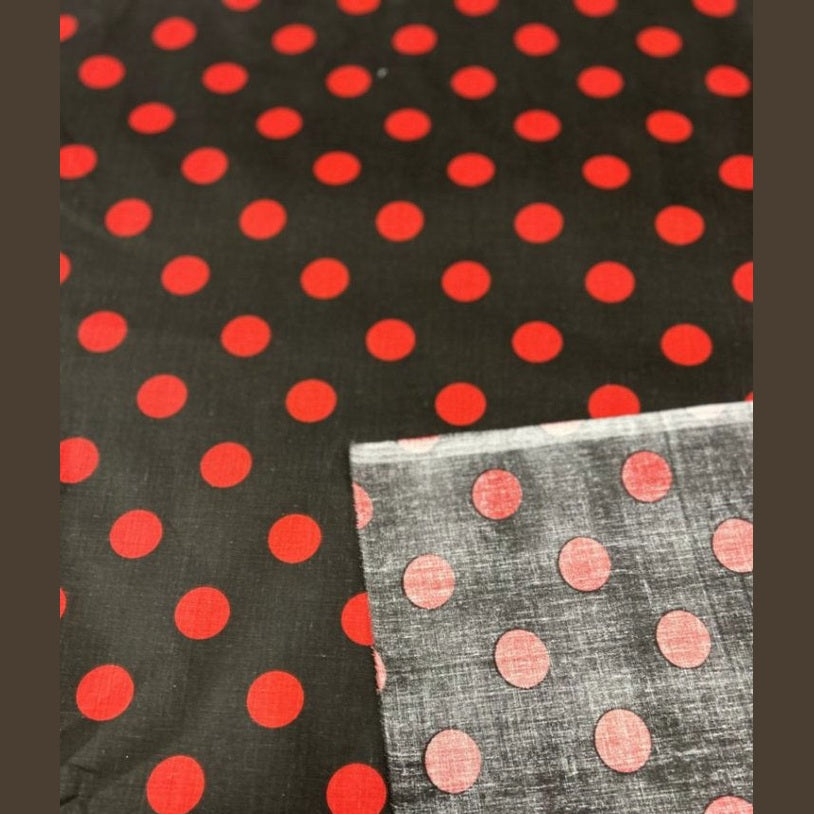 Polk Dot One Inch Print Poly Cotton Fabric  by the yard - New Star Fabrics