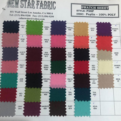 Poly Poplin Fabric  by the yard - New Star Fabrics