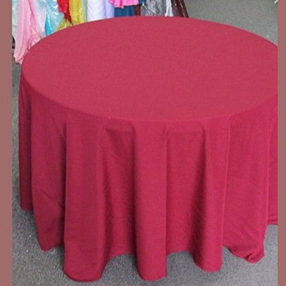 Poly Poplin Round Polyester Tablecloth - 132 Inch Linen - New Star Fabrics