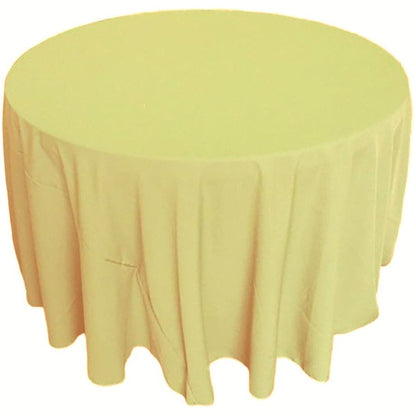 Poly Poplin Round Polyester Tablecloth - 132 Inch Linen - New Star Fabrics
