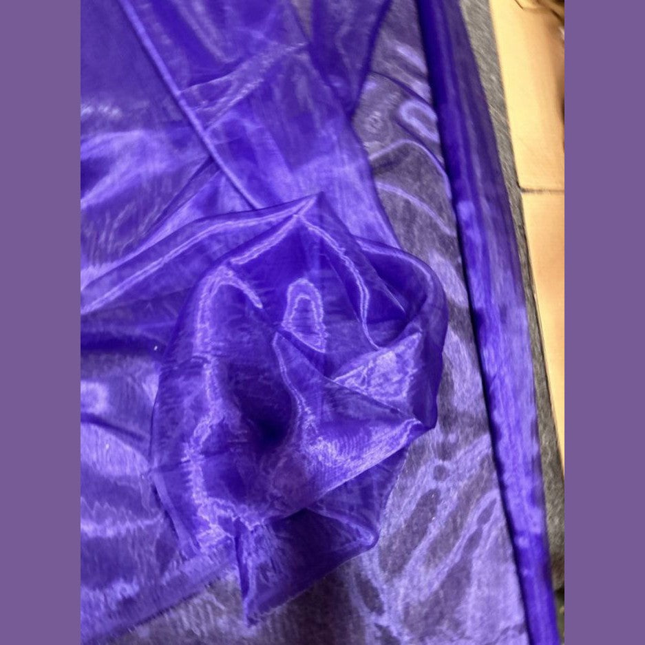 Purple Crystal Organza Fabric by the yard - New Star Fabrics