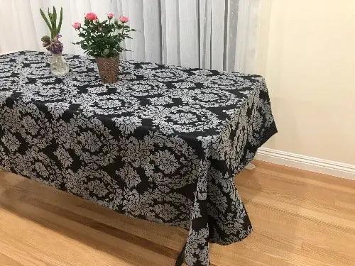 Damask Flocking Taffeta Tablecloth - Rectangular