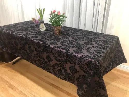 Damask Flocking Taffeta Tablecloth - Rectangular