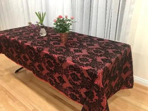 Damask Flocking Taffeta Tablecloth - Rectangular