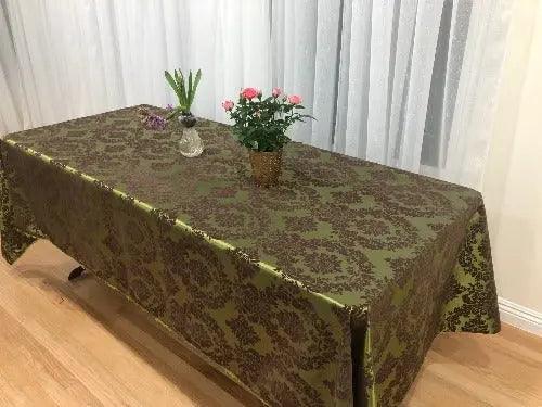 Damask Flocking Taffeta Tablecloth - Rectangular