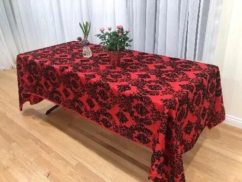 Damask Flocking Taffeta Tablecloth - Rectangular