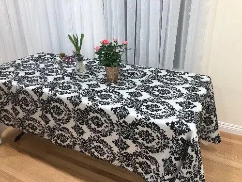 Damask Flocking Taffeta Tablecloth - Rectangular