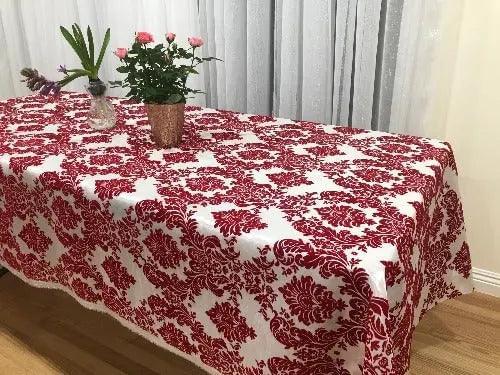 Damask Flocking Taffeta Tablecloth - Rectangular
