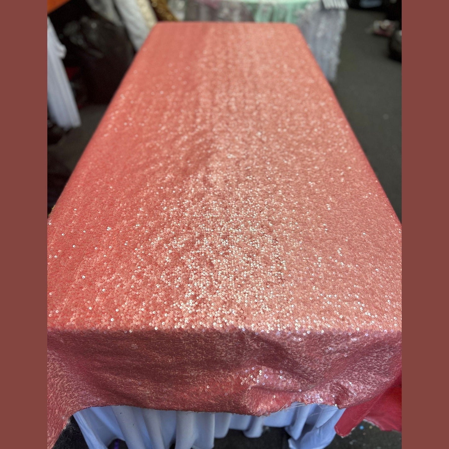 Rectangle Sequin Taffeta Tablecloth 55 by 108 inches - New Star Fabrics