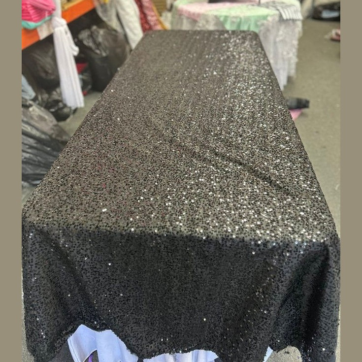 Rectangle Sequin Taffeta Tablecloth 55 by 108 inches - New Star Fabrics