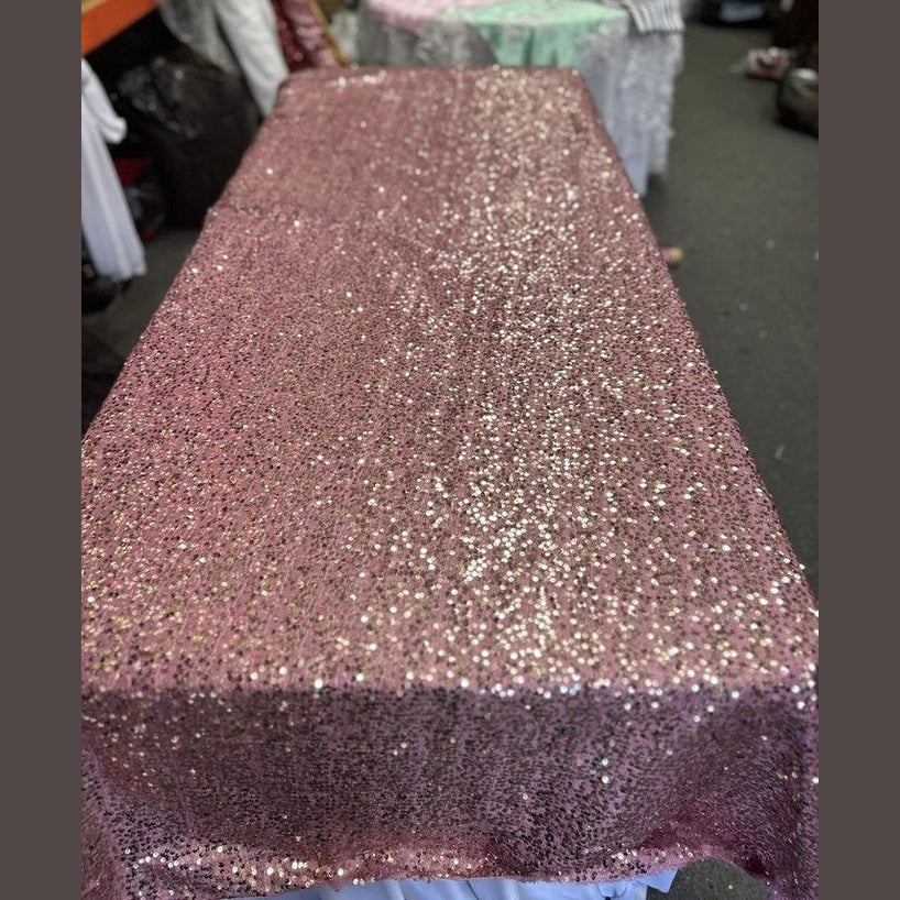 Rectangle Sequin Taffeta Tablecloth 55 by 108 inches - New Star Fabrics