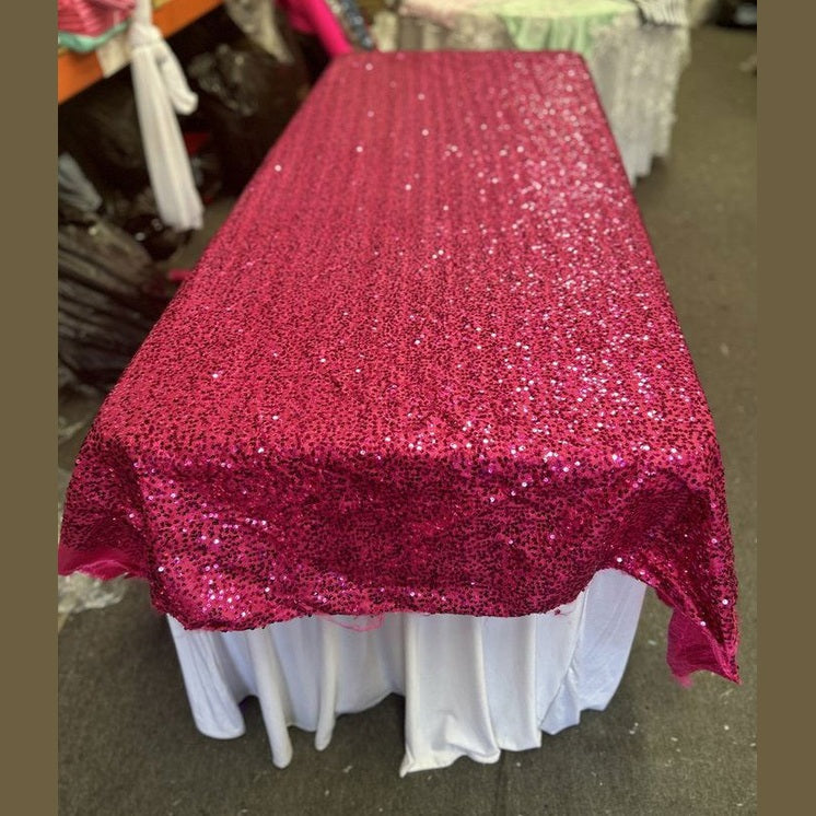 Rectangle Sequin Taffeta Tablecloth 55 by 108 inches - New Star Fabrics