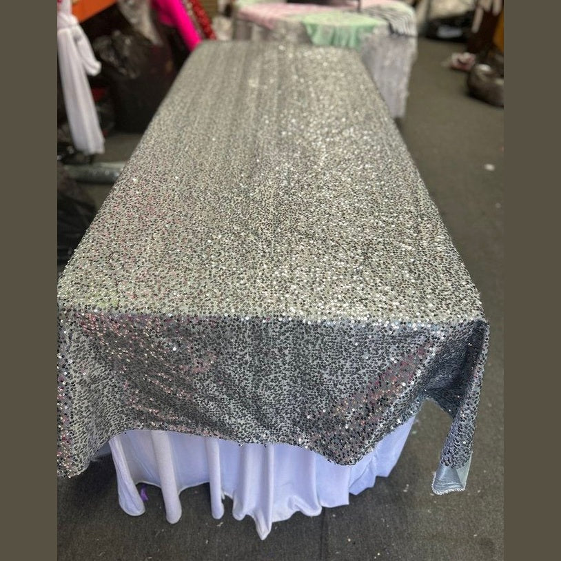 Rectangle Sequin Taffeta Tablecloth 55 by 108 inches - New Star Fabrics