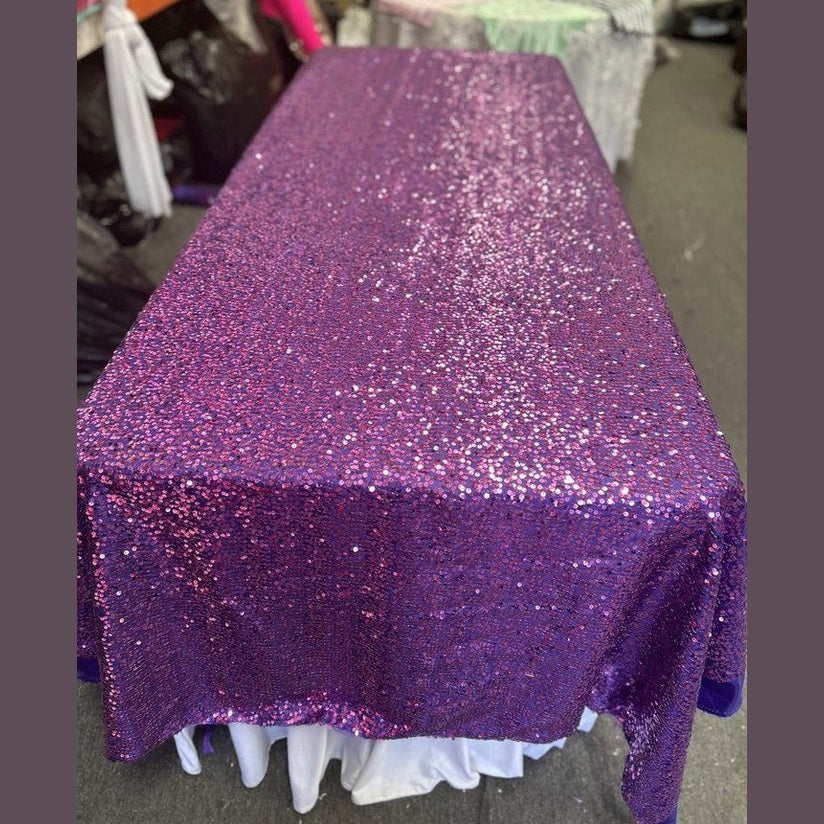 Rectangle Sequin Taffeta Tablecloth 55 by 108 inches - New Star Fabrics