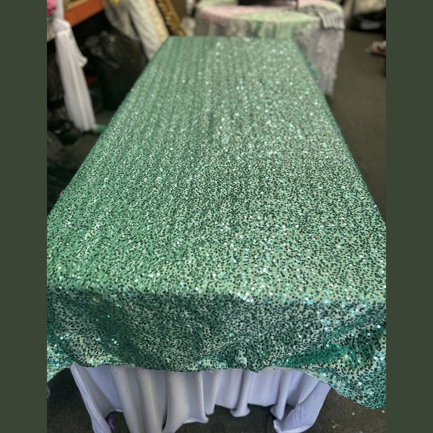 Rectangle Sequin Taffeta Tablecloth 55 by 108 inches - New Star Fabrics