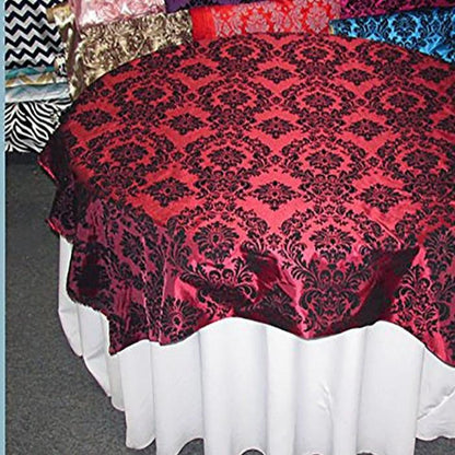 Round Tablecloth  Damask Flocking Taffeta 108'' Round - New Star Fabrics
