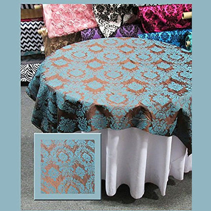 Round Tablecloth  Damask Flocking Taffeta 108'' Round - New Star Fabrics
