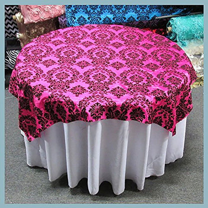 Round Tablecloth  Damask Flocking Taffeta 108'' Round - New Star Fabrics