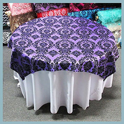 Round Tablecloth  Damask Flocking Taffeta 108'' Round - New Star Fabrics