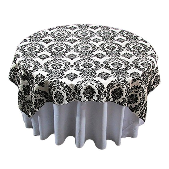Round Tablecloth  Damask Flocking Taffeta 108'' Round - New Star Fabrics