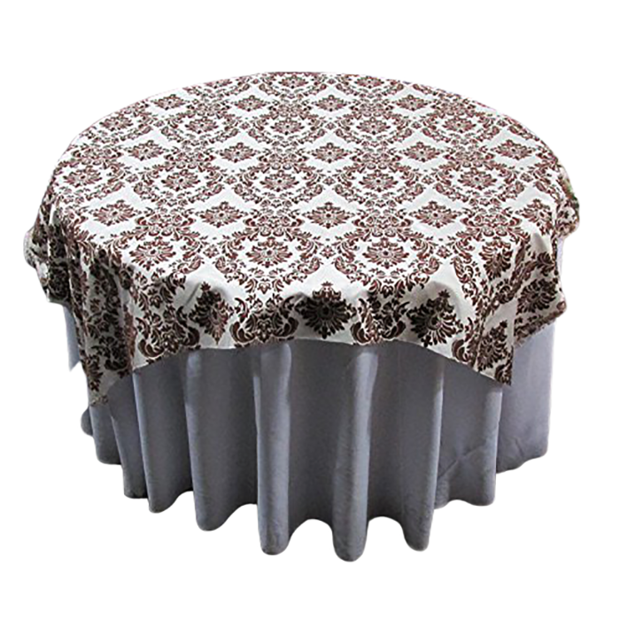 Round Tablecloth  Damask Flocking Taffeta 108'' Round - New Star Fabrics