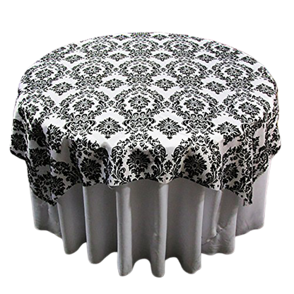 Round Tablecloth  Damask Flocking Taffeta 108'' Round - New Star Fabrics