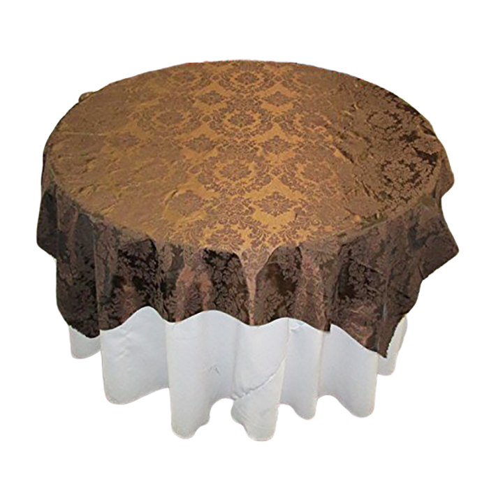 Round Tablecloth  Damask Flocking Taffeta 108'' Round - New Star Fabrics