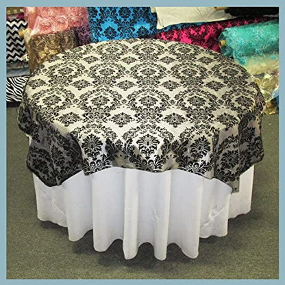 Round Tablecloth  Damask Flocking Taffeta 108'' Round - New Star Fabrics